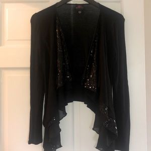 2b bebe black waterfall cardigan with sequins